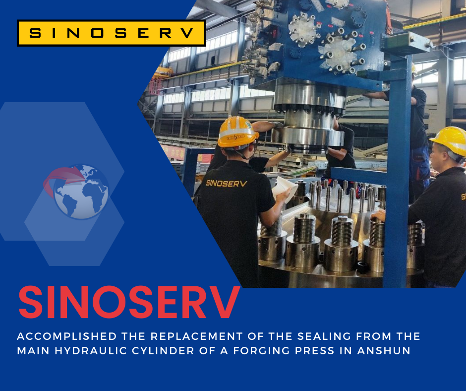 Sinoserv just replaced a sealing from a main hydraulic cylinder